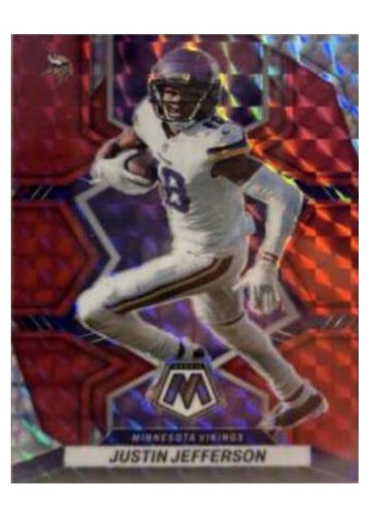 2022 Panini Mosaic Base Set Justin Jefferson Red #129 card