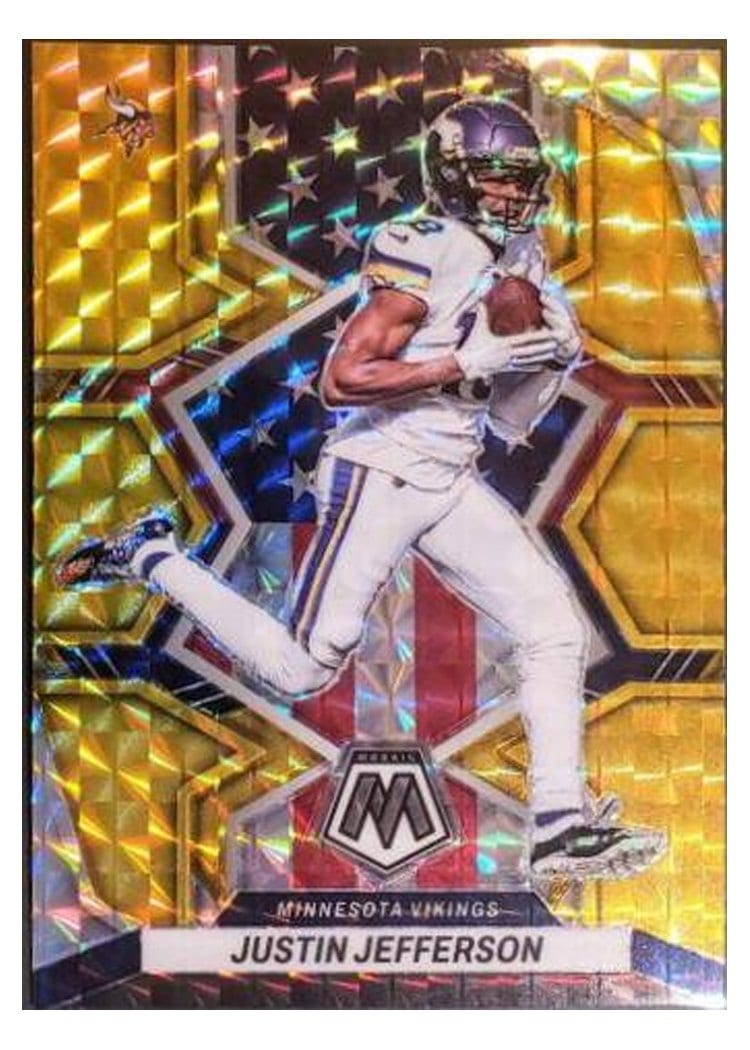 2022 Panini Mosaic Base Set Justin Jefferson Gold #264 card
