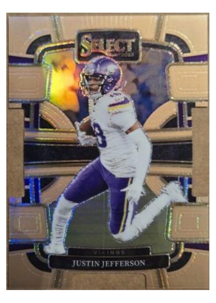 2023 Panini Select Justin Jefferson Copper Prizm Die-Cut #65 card