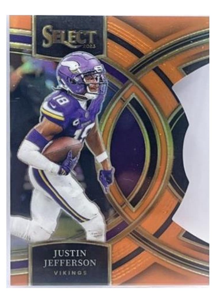 2023 Panini Select Base Set Justin Jefferson Orange Prizm Die-Cut #175 card