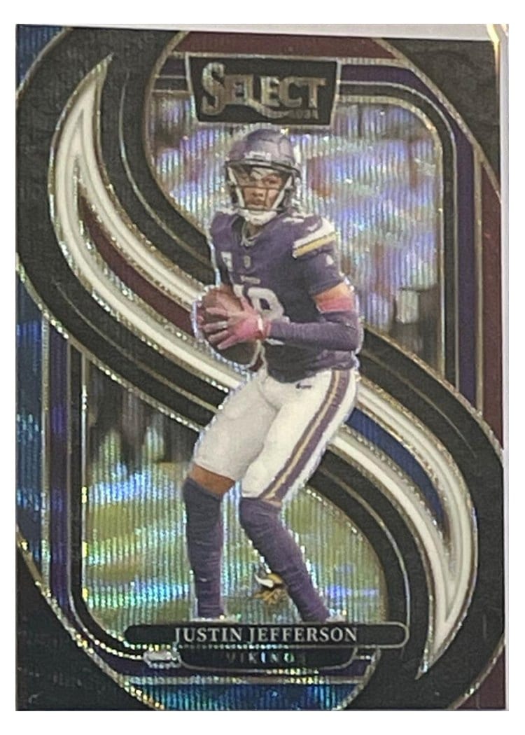 2024 Panini Select Base Set Justin Jefferson Tri-Color Prizm #174 card