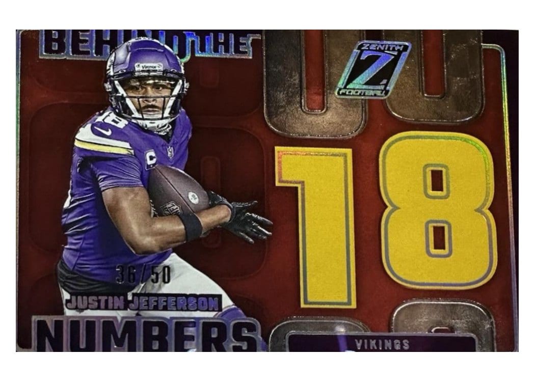 2024 Panini Zenith Behind The Numbers Justin Jefferson #19 card