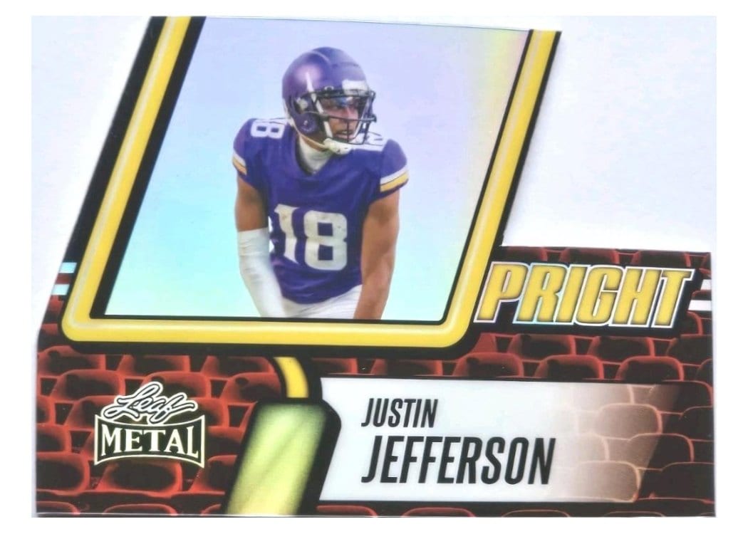 2025 Leaf Metal Upright Prismatic Silver Justin Jefferson #U-15 card