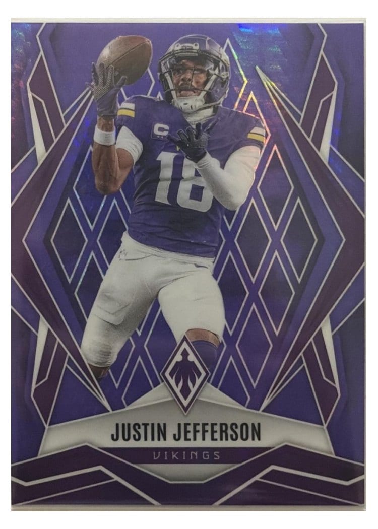 2025 Panini Phoenix Base Set Justin Jefferson Purple Hyper #135 card
