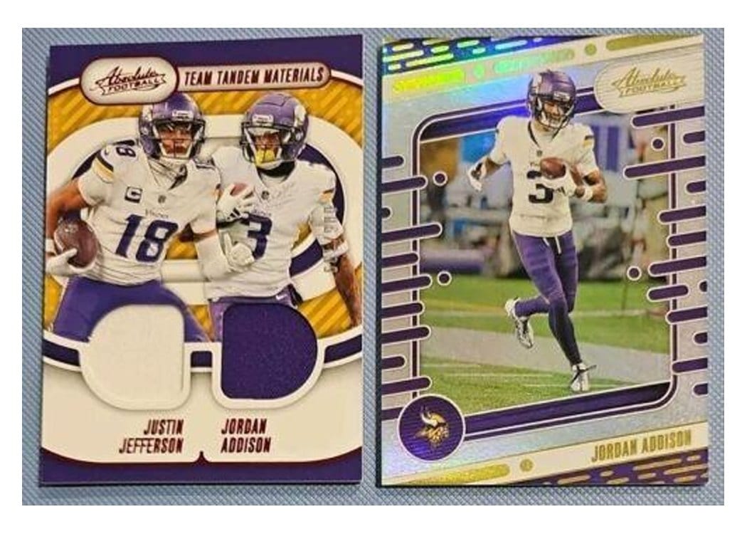 2024 Panini Absolute Team Tandem Materials Justin Jefferson / Jordan Addison #TTM-MIN card