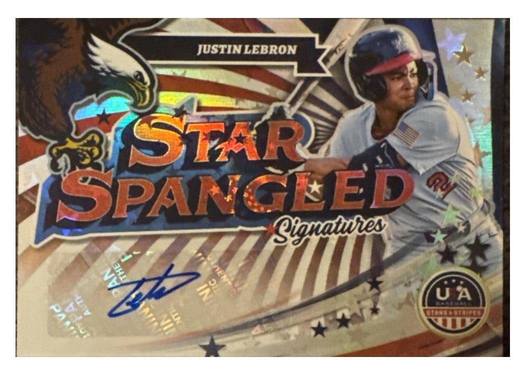 2025 Panini Stars & Stripes Star Spangled Signatures Justin Lebron #SS-JL card