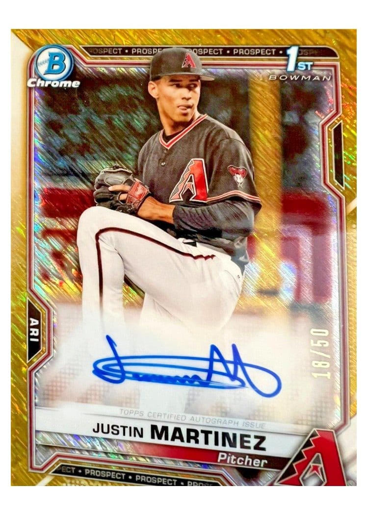 2021 Bowman Chrome Prospect Autographs Justin Martinez #CPA-JM card