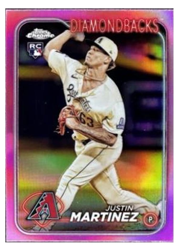 2024 Topps Chrome Base Set Justin Martinez Pink Refractor #159 card