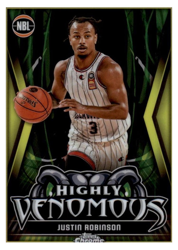 2023-24 Topps Chrome NBL Highly Venomous Justin Robinson #HV-7 card