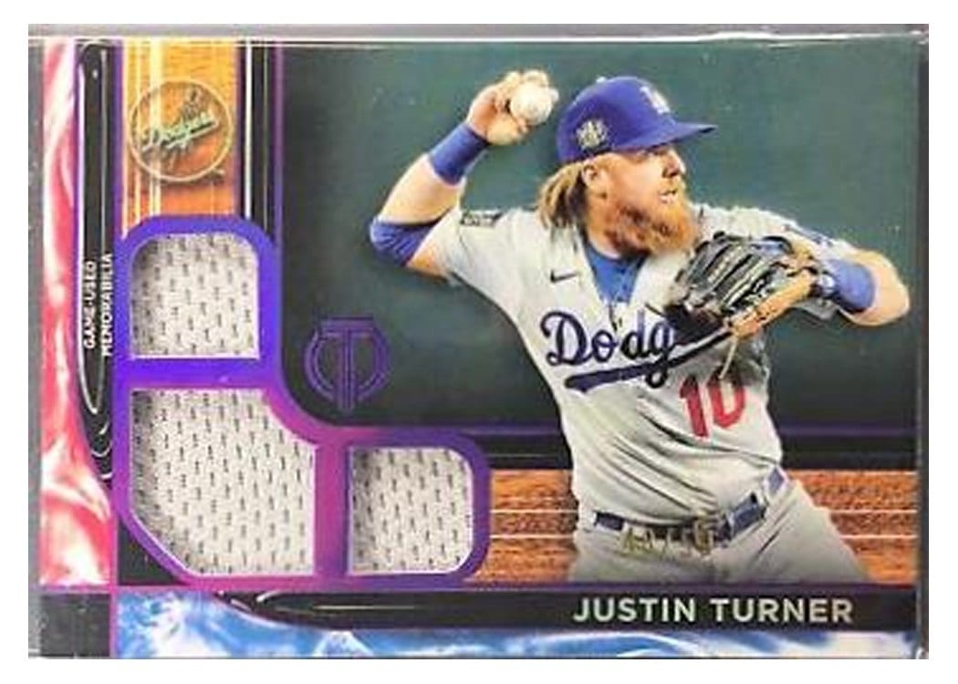 2022 Topps Tribute Triple Relics Justin Turner #TTR-JT card