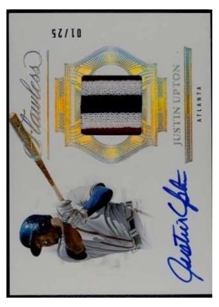 2025 Panini Flawless Prime Patch Autograph Horizontal Justin Upton #4 card