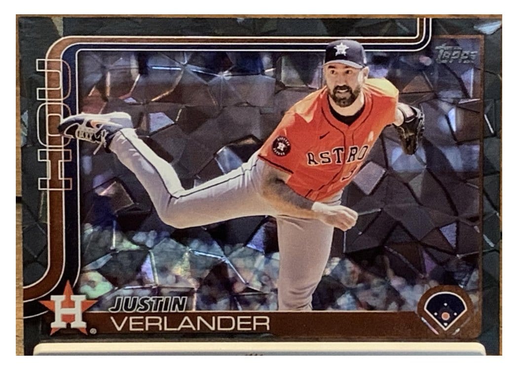 2025 Topps Base Set Justin Verlander Black Diamante #118 card