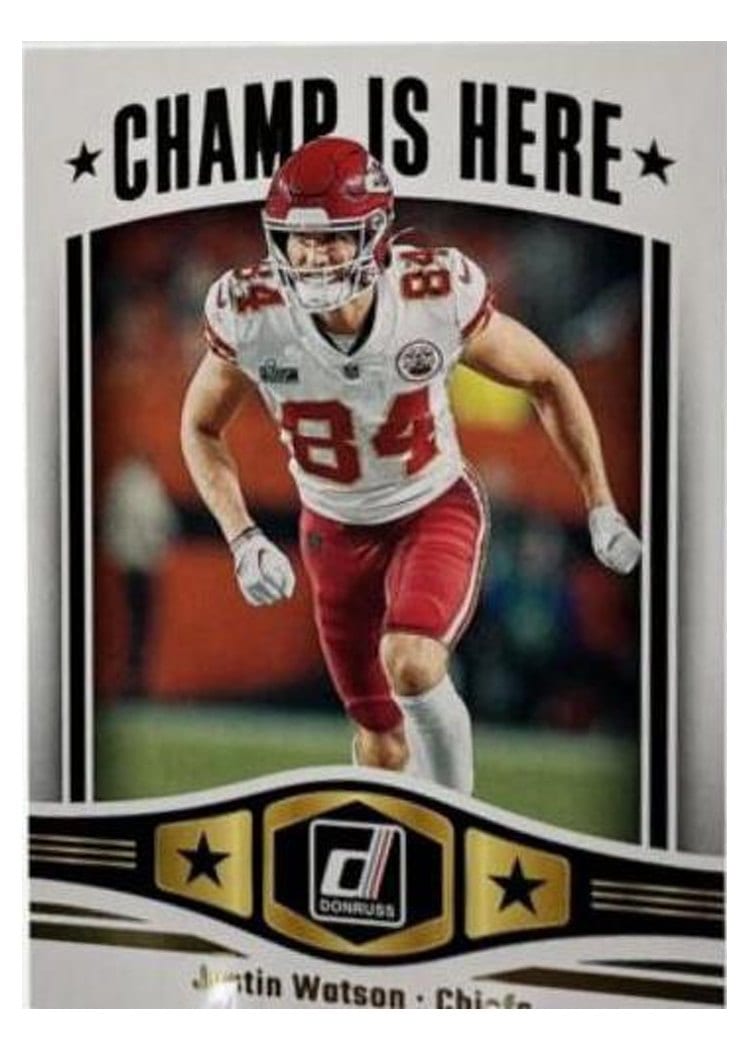 2023 Donruss Champ is Here Justin Watson #CIH-19 card