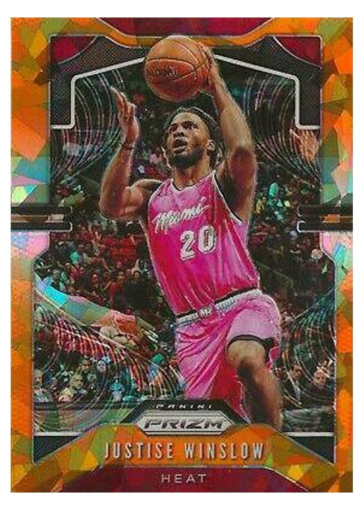 2019-20 Panini Prizm Base Set Justise Winslow Orange Ice Prizm #230 card