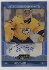 2024-25 O-Pee-Chee Platinum Blue Rainbow Autographs Juuse Saros #BA-JU card