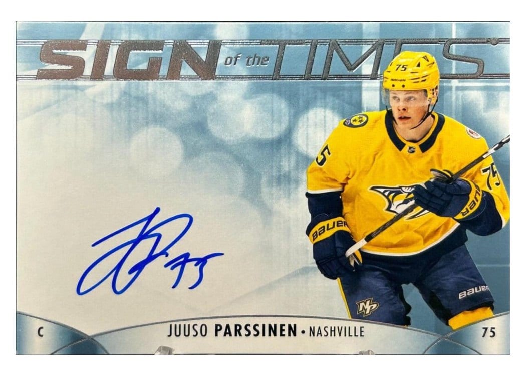 2023-24 SP Authentic Sign of the Times Auto Juuso Parssinen #SOTT-PA card