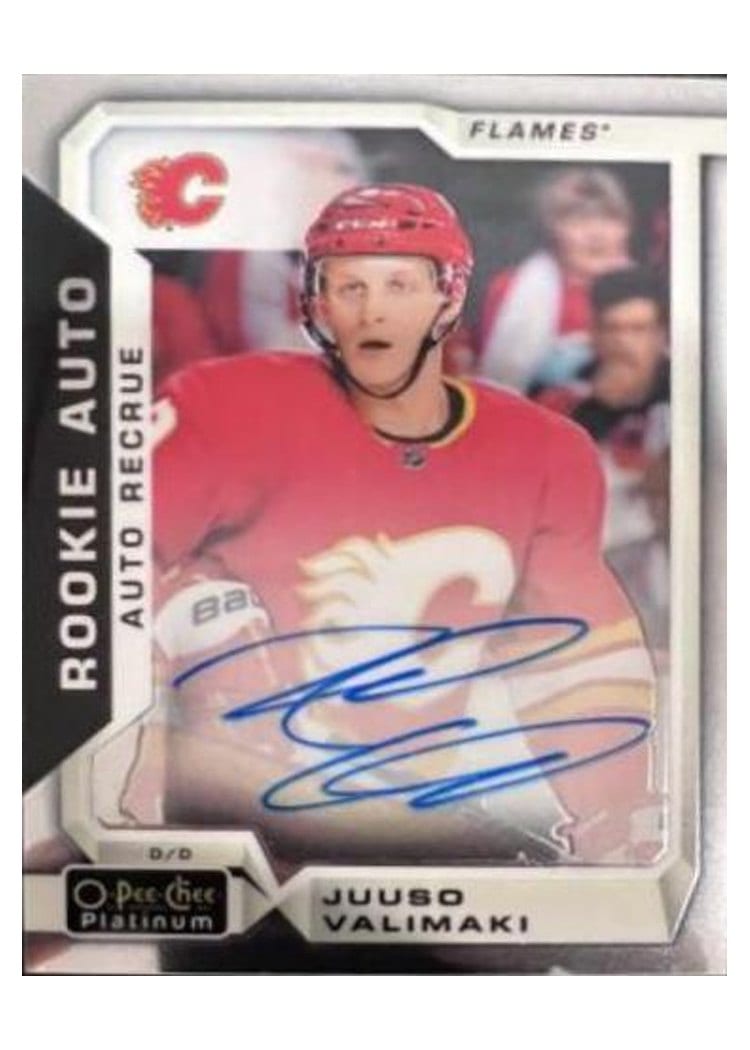 2021-22 O-Pee-Chee Platinum 2018-19 Update Rookie Auto Juuso Valimaki #R-JV card