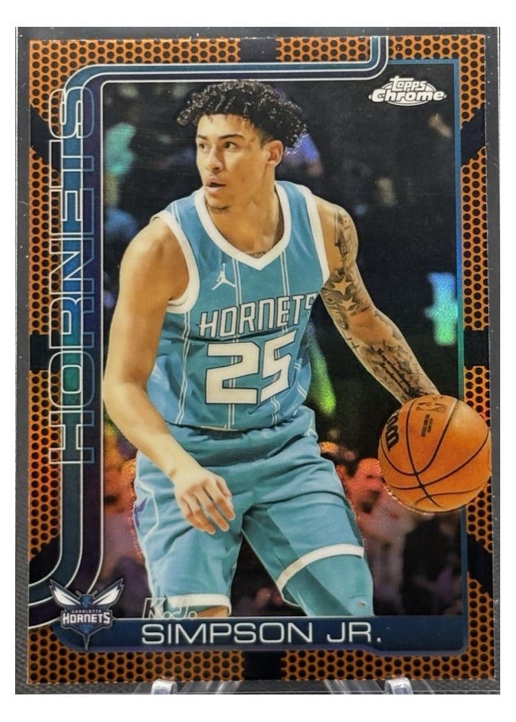 2025-26 Topps Chrome Sapphire Base Set K.J. Simpson Jr. Basketball Refractor #45 card