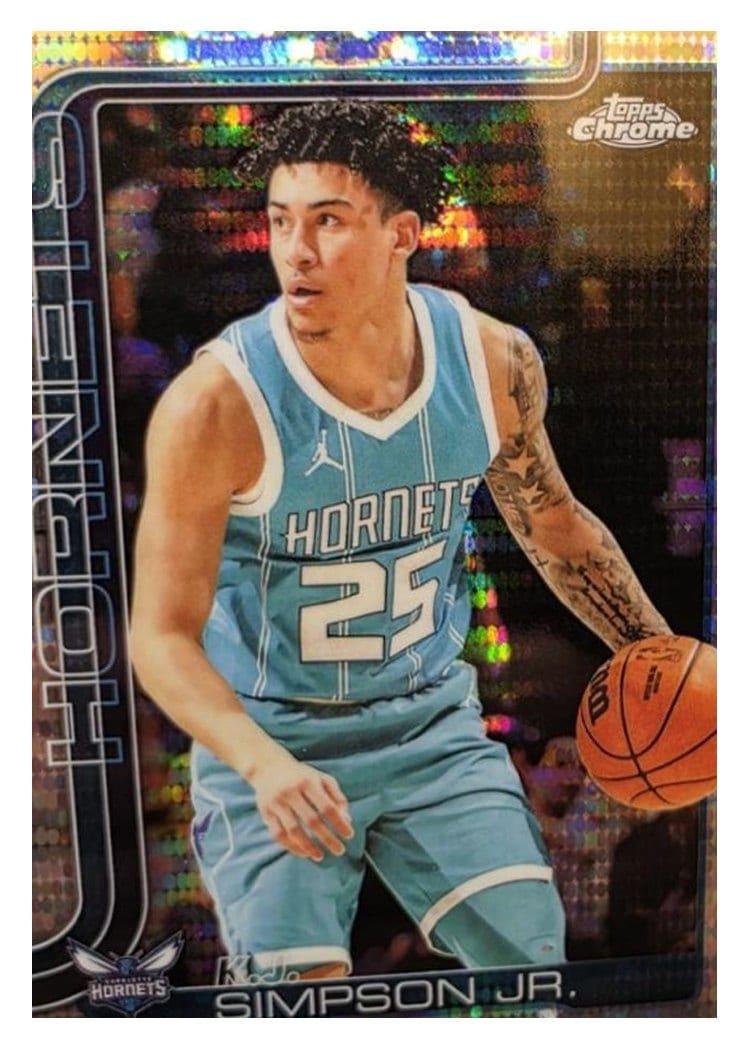 2025-26 Topps Chrome Sapphire Base Set K.J. Simpson Jr. Pulsar Refractor #45 card