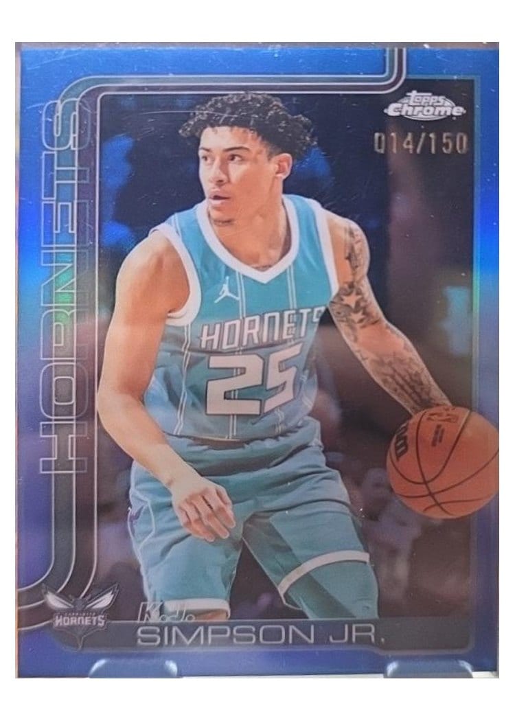 2025-26 Topps Chrome Sapphire Base Set K.J. Simpson Jr. #45 card