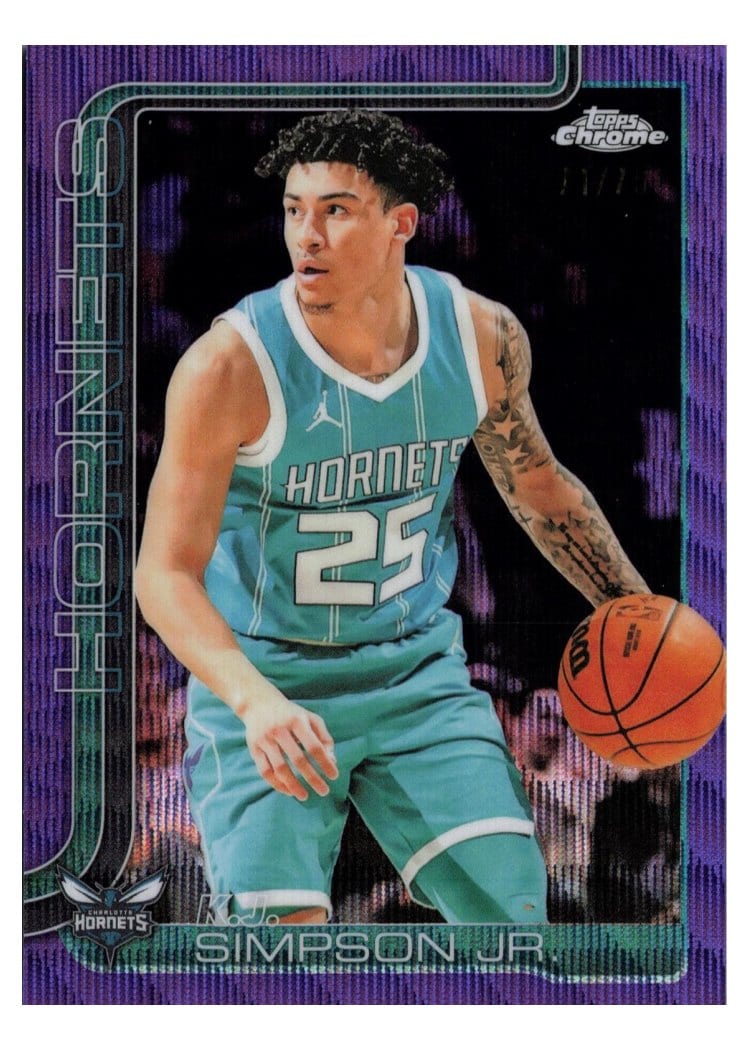 2025-26 Topps Chrome Sapphire Base Set K.J. Simpson Jr. #45 card
