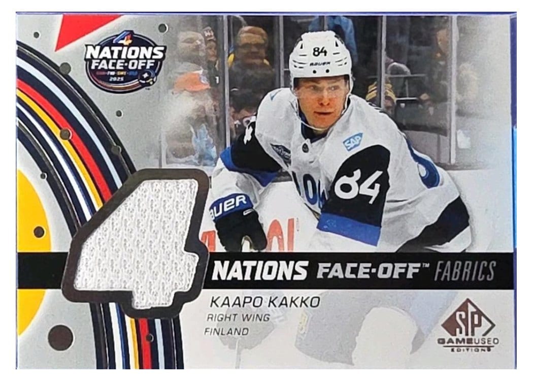 2025-26 SP Game Used 2025 4 Nations Face-Off Fabrics Kaapo Kakko #4N-KK card