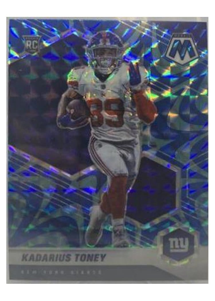 2021 Panini Mosaic Base Set Kadarius Toney Reactive Blue Mosaic #312 card