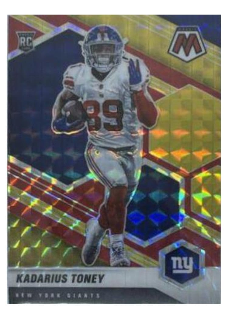 2021 Panini Mosaic Base Set Kadarius Toney Choice Fusion Red & Yellow #312 card