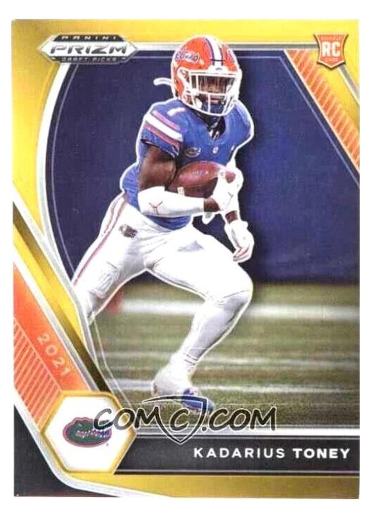 2021 Panini Prizm Base Set Kadarius Toney Autograph Gold Prizm #342 card