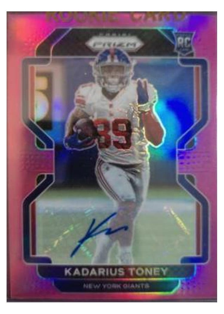 2021 Panini Prizm Base Set Kadarius Toney Autograph Pink Prizm #342 card