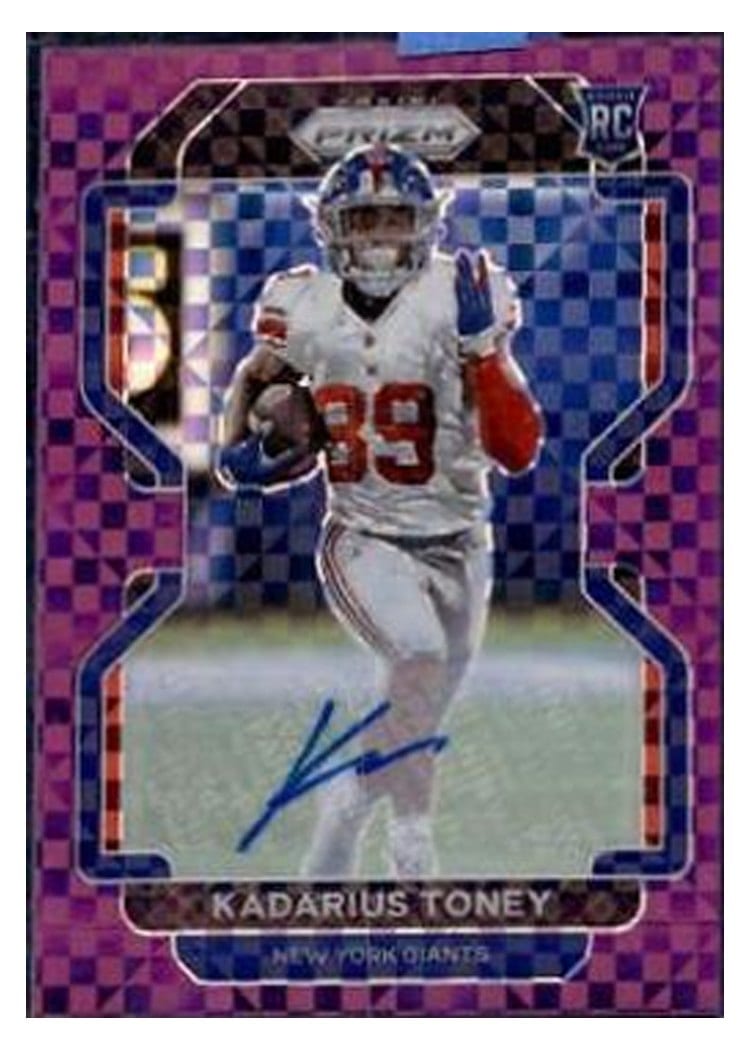 2021 Panini Prizm Base Set Kadarius Toney Autograph Purple Power Prizm #342 card