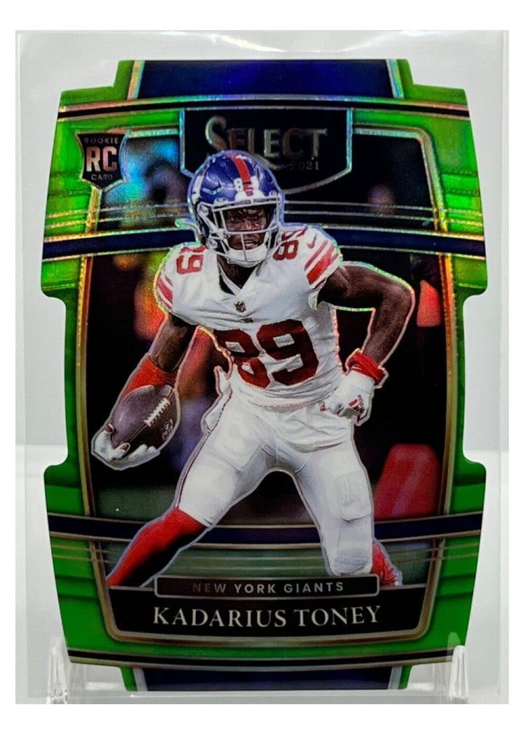 2021 Panini Select Base Set Kadarius Toney Neon Green Die Cut #52 card