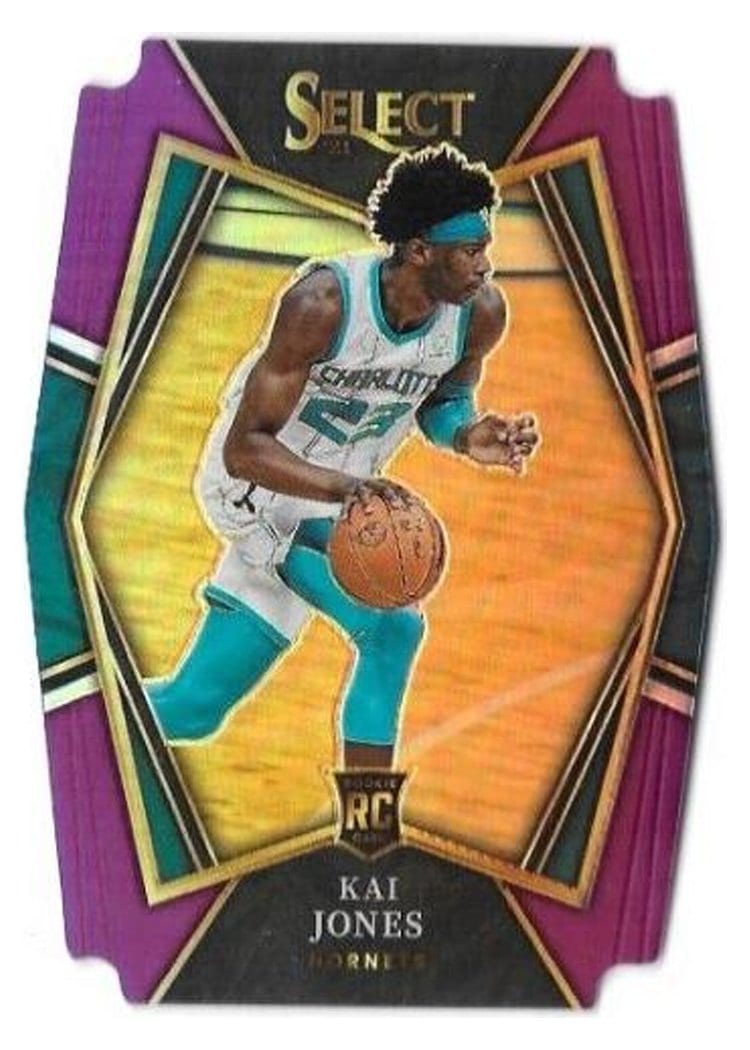 2021-22 Panini Select Base Set Kai Jones Purple Prizm Die Cut #183 card