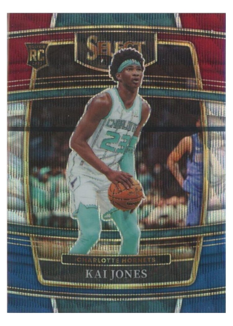 2021-22 Panini Select Base Set Kai Jones Tri Color Prizm #98 card