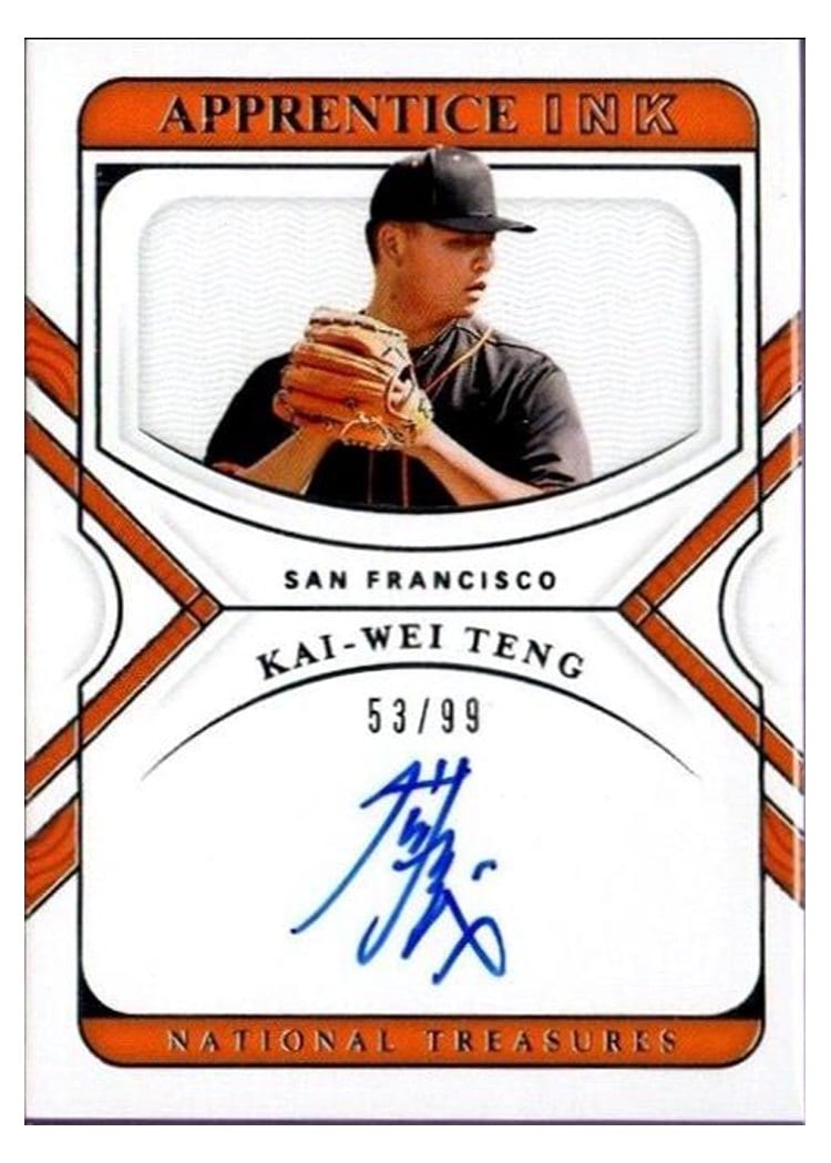 2022 Panini National Treasures Apprentice Ink Kai-Wei Teng #AI-KT card