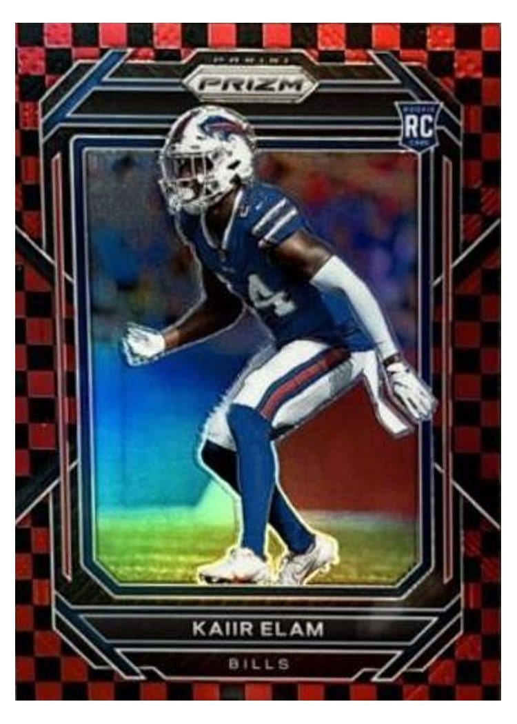 2022 Panini Prizm Base Set Kaiir Elam Black Red Checker #374 card