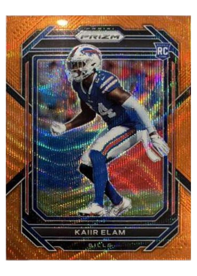 2022 Panini Prizm Base Set Kaiir Elam Orange Wave #374 card