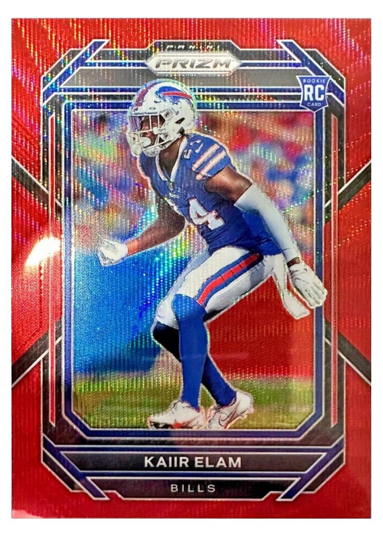 2022 Panini Prizm Base Set Kaiir Elam Red Wave #374 card