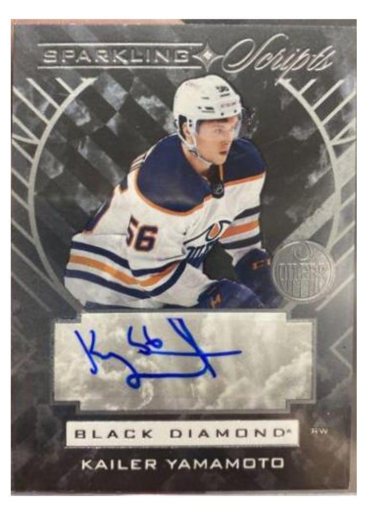 2021-22 Upper Deck Black Diamond Sparkling Scripts Kailer Yamamoto #SC-KY card