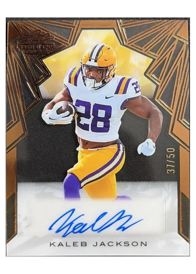 2025 Leaf Trinity Clear Autograph Kaleb Jackson #CA-KJ1 card