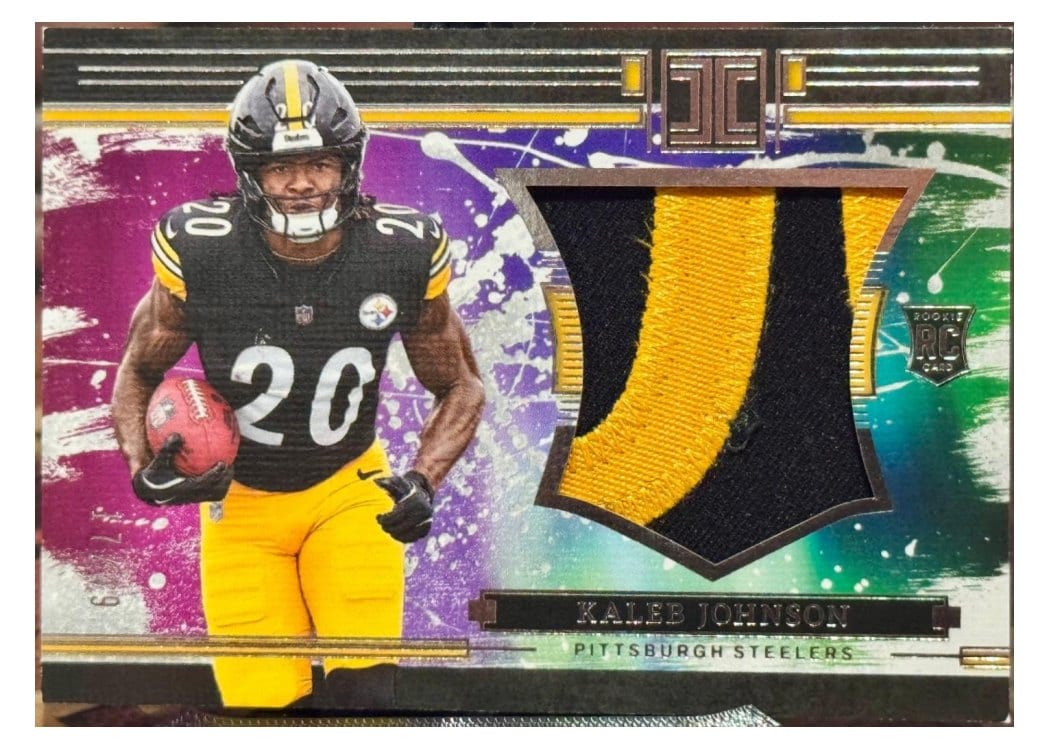 2025 Panini Impeccable RC Logo Patches Kaleb Johnson #5 card