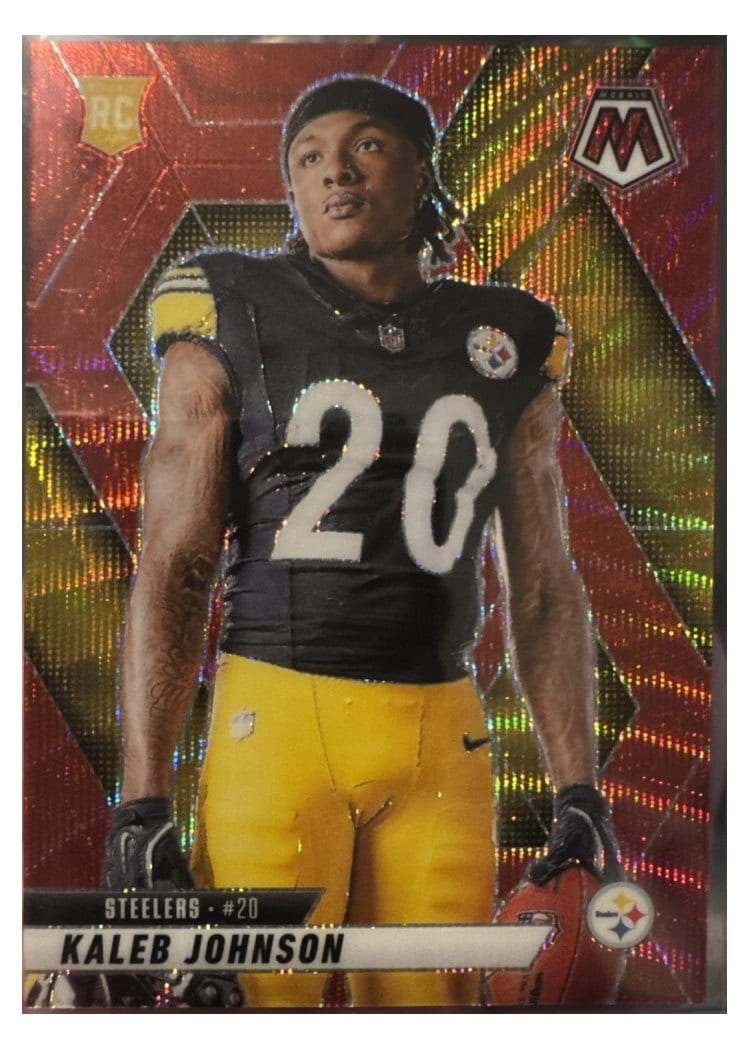 2025 Panini Mosaic Base Set Kaleb Johnson Red Wave #289 card