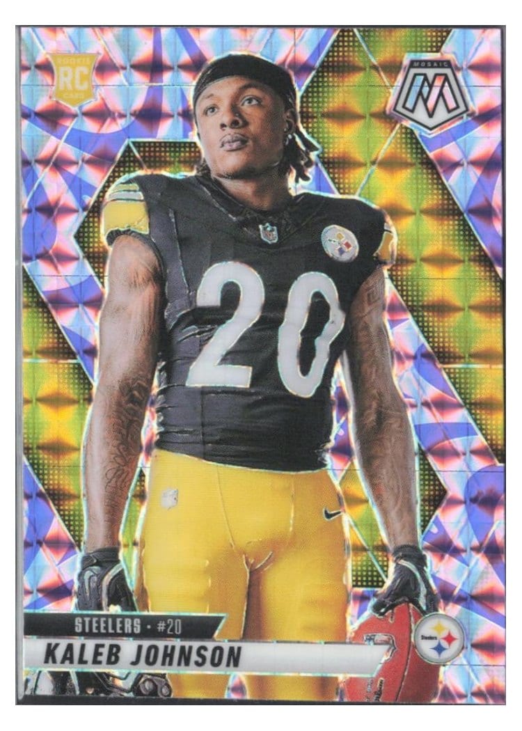 2025 Panini Mosaic Base Set Kaleb Johnson Reactive Purple #289 card