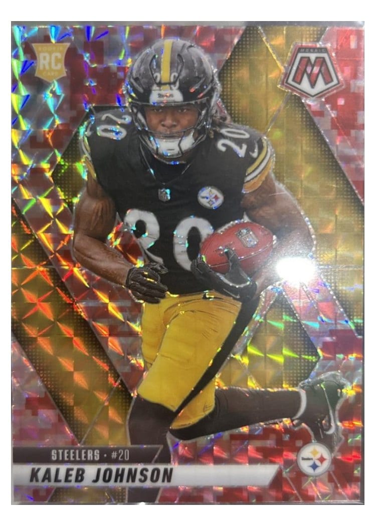 2025 Panini Mosaic Base Set Kaleb Johnson Camo Red #315 card