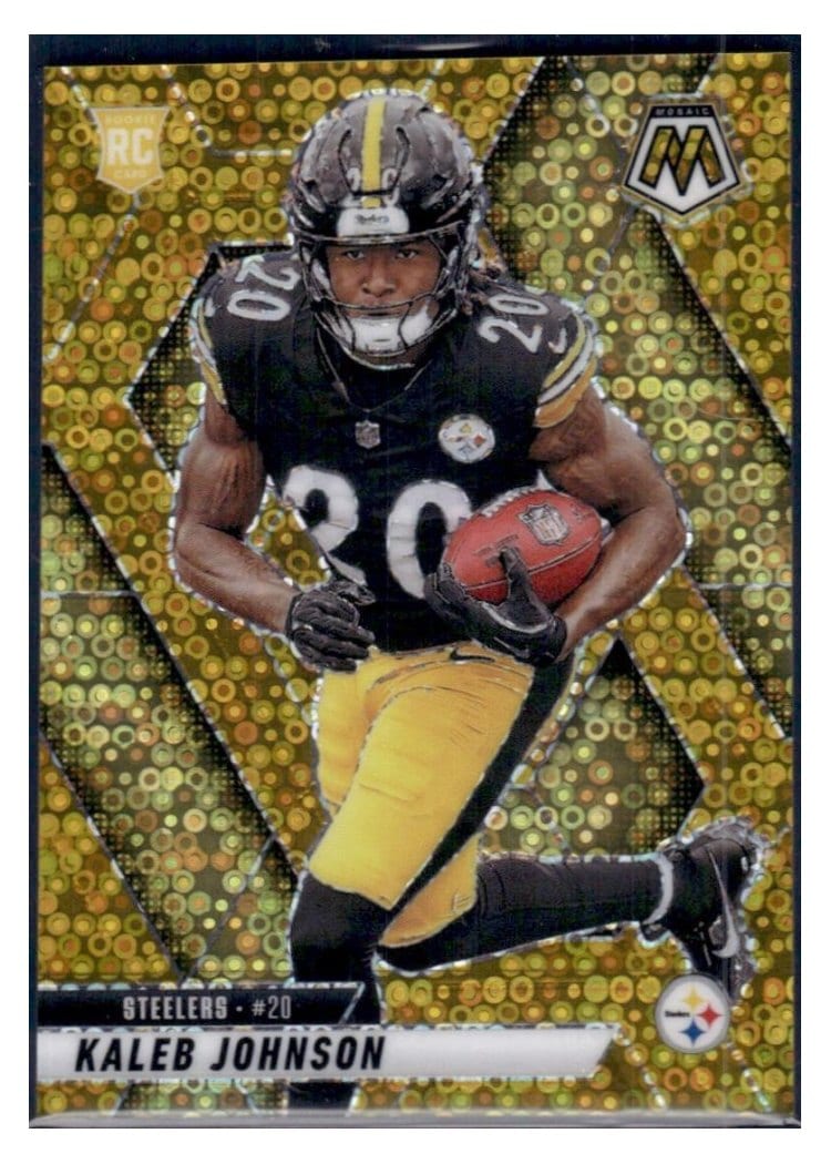 2025 Panini Mosaic Base Set Kaleb Johnson No Huddle Gold #315 card