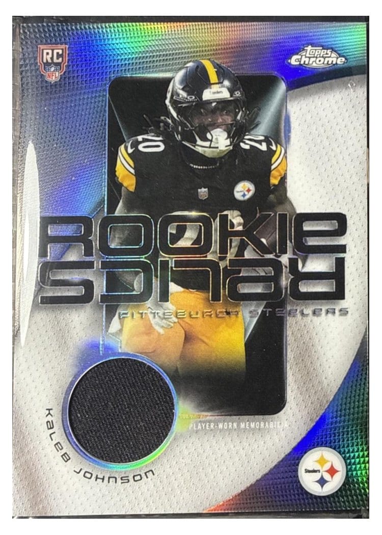 2025 Topps Chrome Rookie Relics Kaleb Johnson #RR-KJ card
