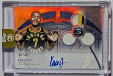 2025-26 Topps 3 Rookie 3 Patch Autographs Horizontal Kam Jones #RPH-KJO card