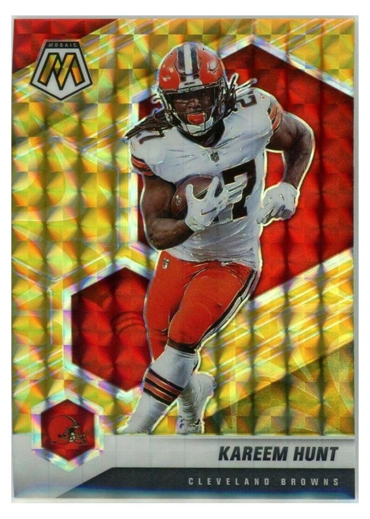 2021 Panini Mosaic Base Set Kareem Hunt #56 card