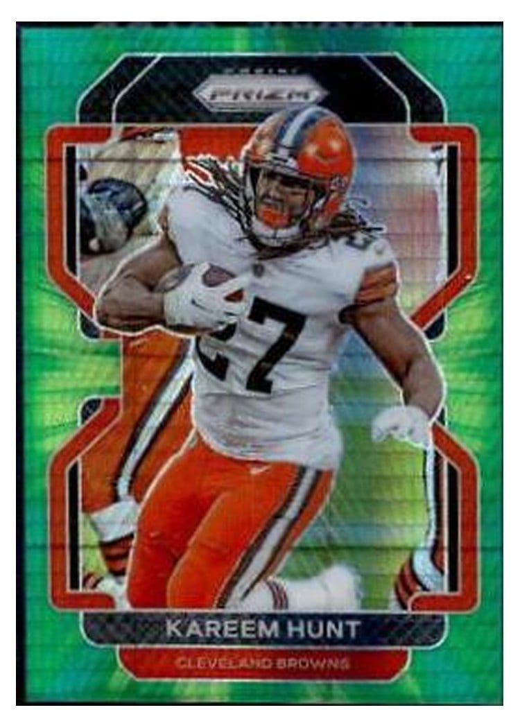 2021 Panini Prizm Base Set Kareem Hunt Hyper Prizm #265 card