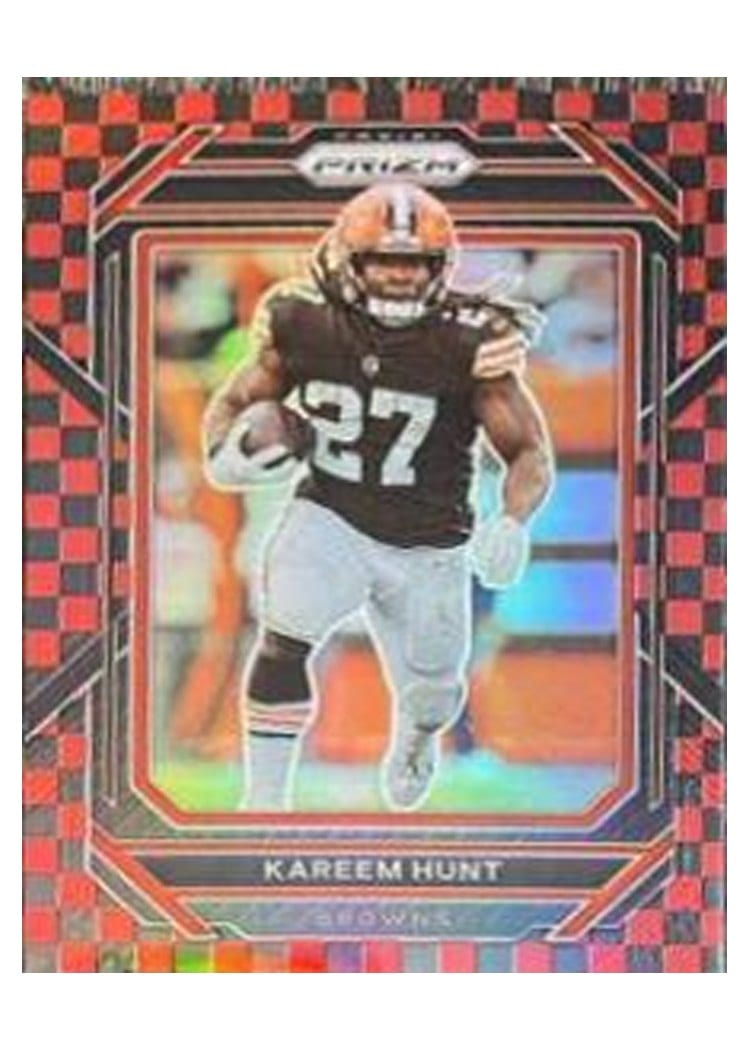 2022 Panini Prizm Base Set Kareem Hunt Black Red Checker #68 card